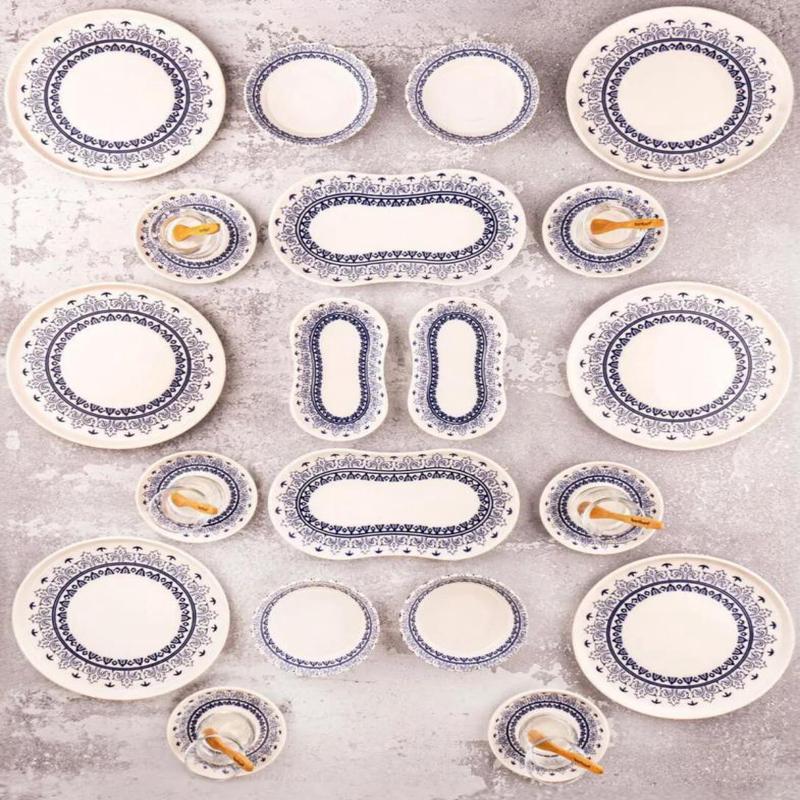 Bambum 32 Piece Maku Porcelain Breakfast Set For 6 People - Luxury Breakfast Serving Set