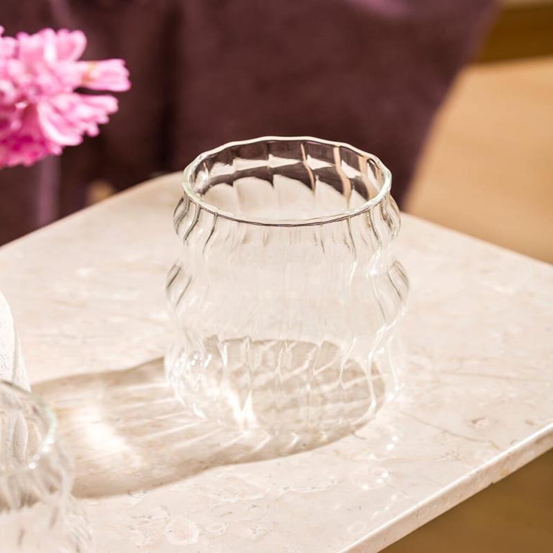 Colorless Patterned Borsilicate Glass Cup 450 Ml