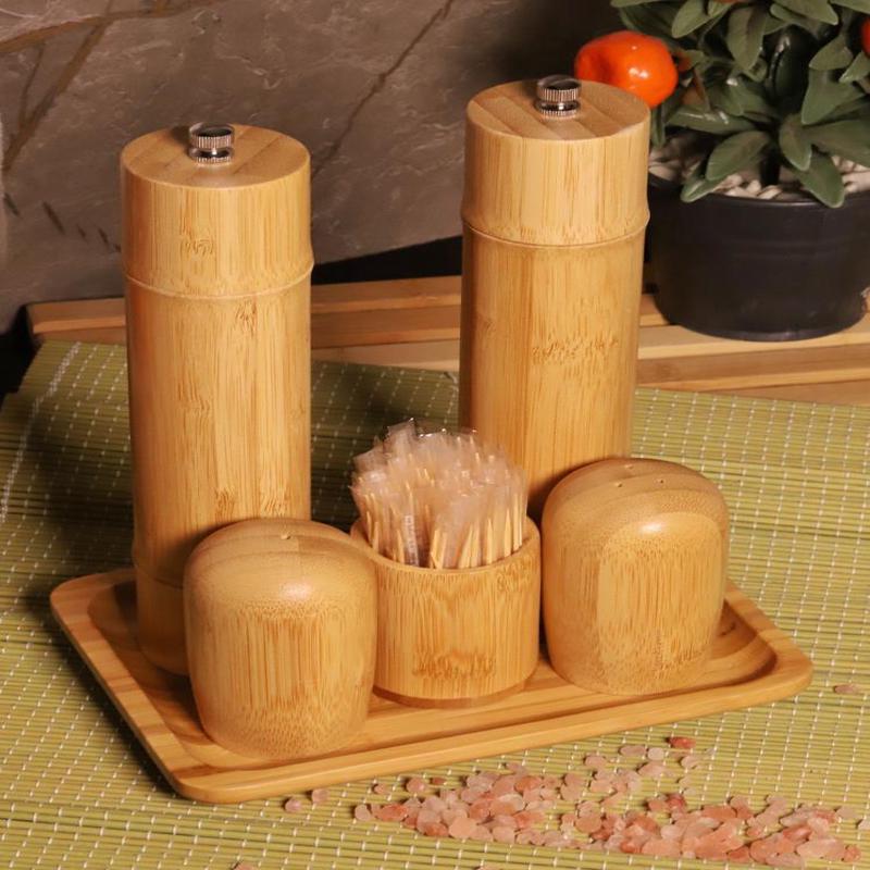 Madras Salt Pepper Shaker Grinder Mill Set With Stand Large 6 Pieces