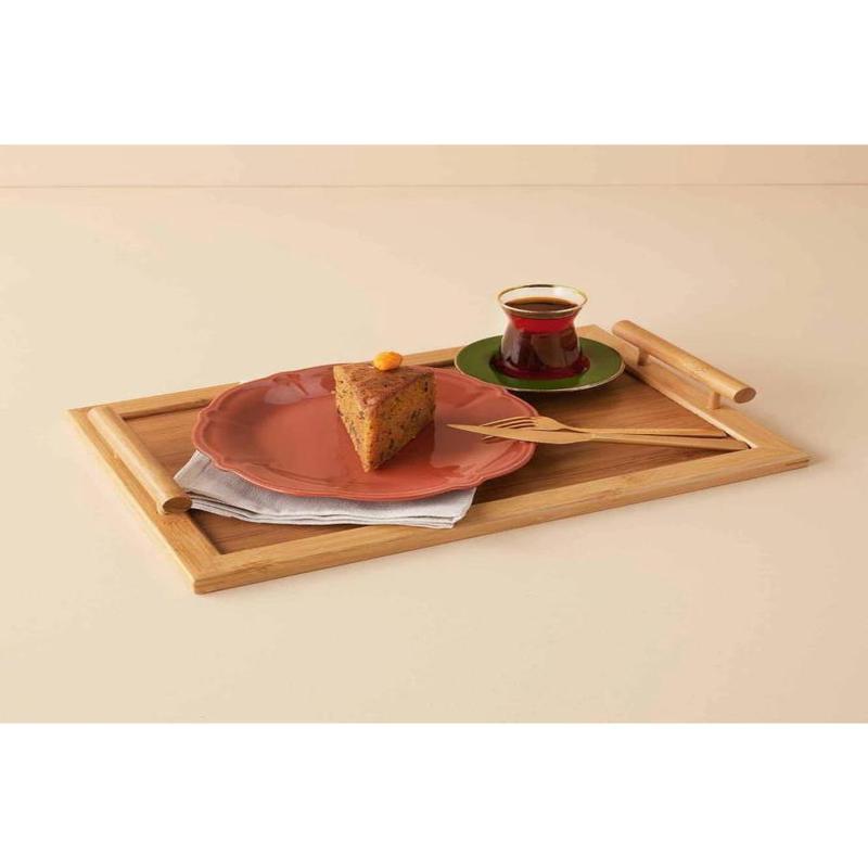 Majestic Bamboo Rectangular Tray With Handles - Presentation Serving Tray