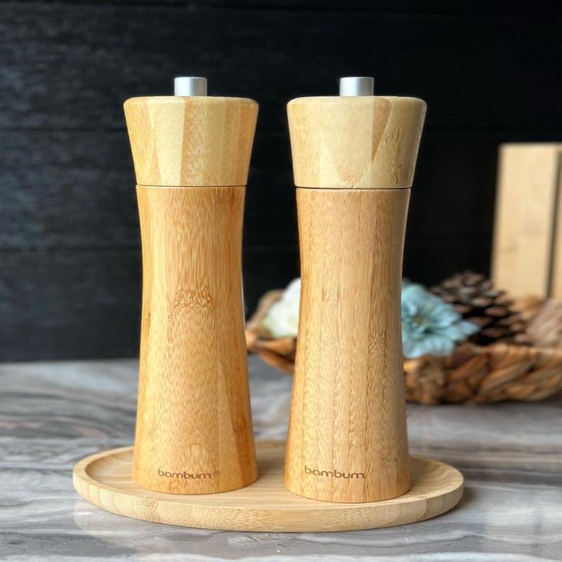 Bambum - Plated Salt Pepper Shaker Grinder Set 3 Pieces Small