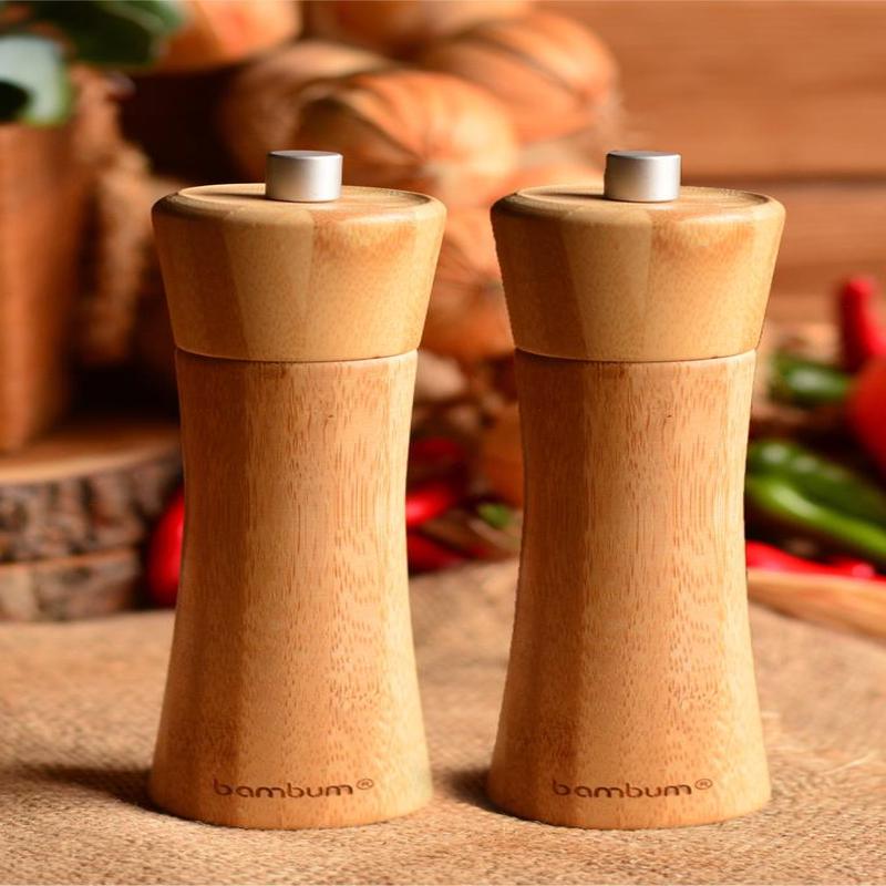 Paprika - Dual Bamboo Salt And Pepper Grinder