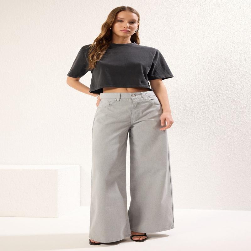 Women's Flat Wide Leg Normal Waist Jeans