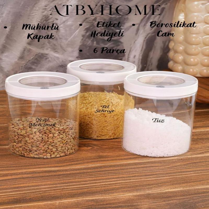 Lengo 3-Pack 1200 Ml Vacuum Sealed Borosilicate Glass Food Storage Jar