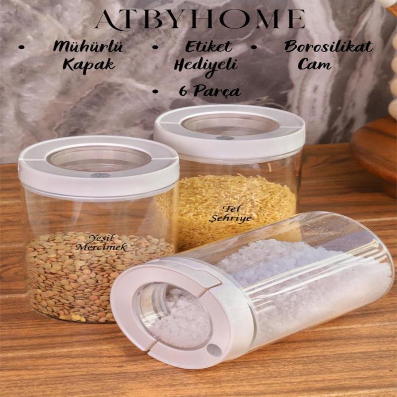 Lengo 3-Pack 1600 Ml Vacuum Sealed Borosilicate Glass Food Storage Jar