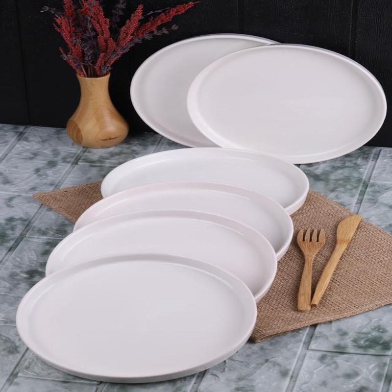 Bambum 6-Piece Handmade 20Cm White Pearl Cake Plate Set - Dessert Plate Set