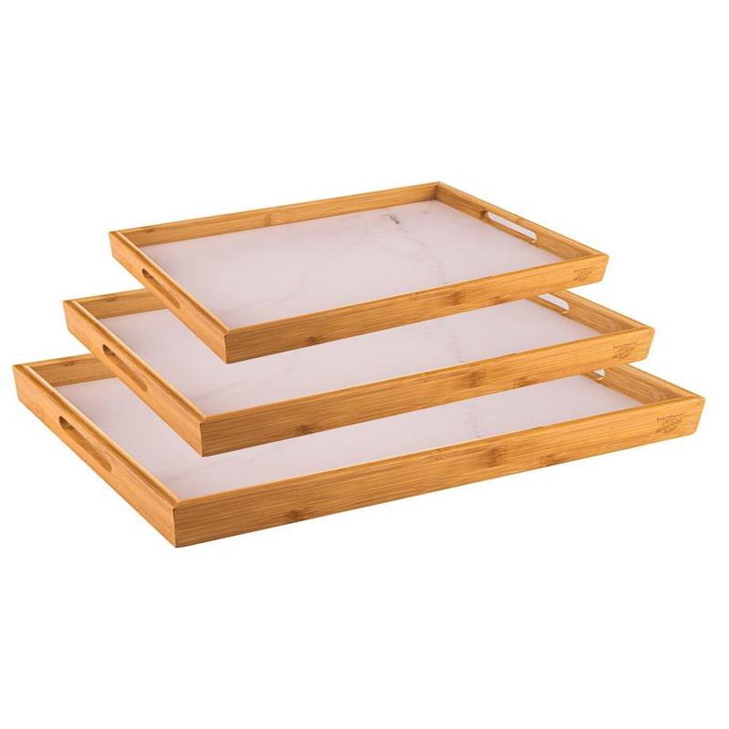 Bambum Marbella - 3-Piece Marble Patterned Tray White