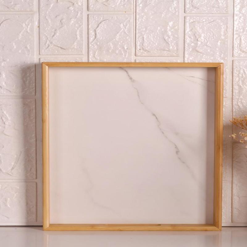 Bambum Marbella - Marble Patterned Tray White Medium