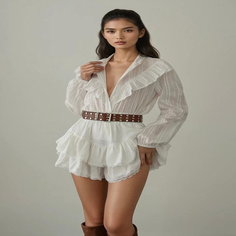 Women's Straight Long Regular Shirt