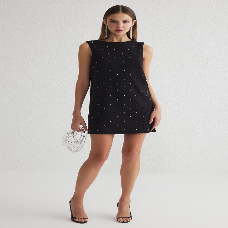 Women's Plain Mini Sleeveless Cocktail Fitted Dress