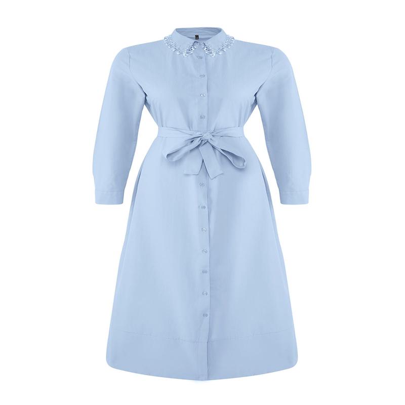 Modest Women's Navy Blue Straight Long Long Casual/daily Regular Hijab Dress