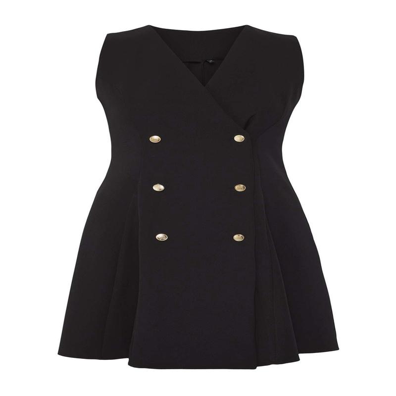 Curve Women's Straight Mini Sleeveless Business Fitted Plus Size Dress