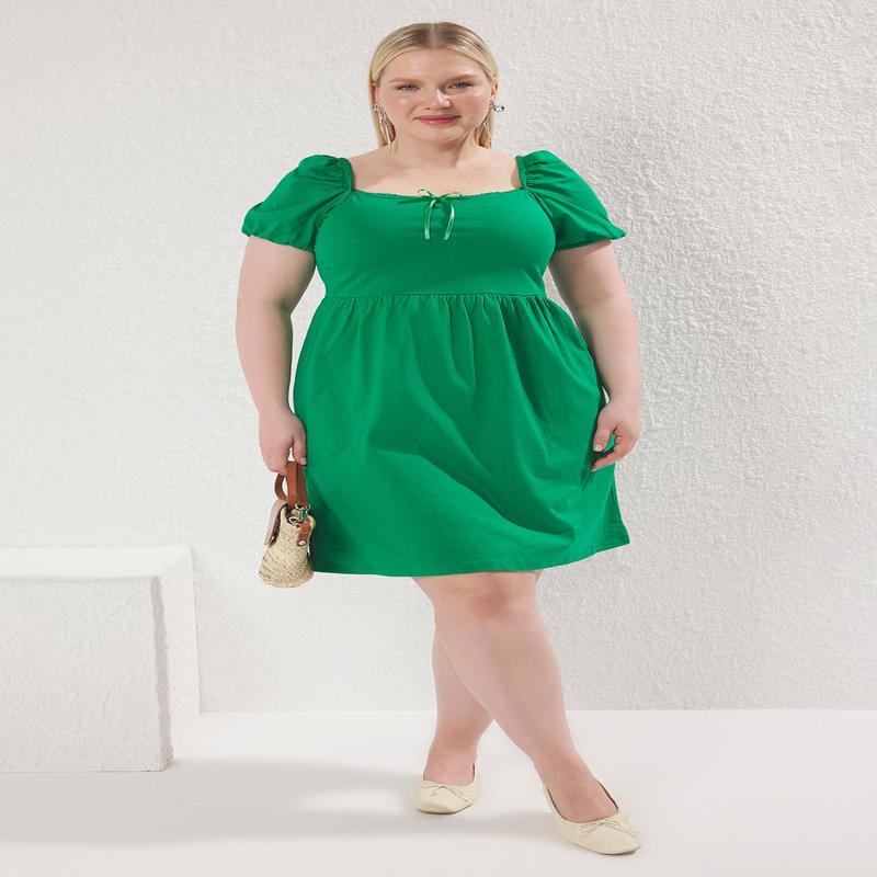 Curve Women's Straight Mini Short Casual/daily Relaxed Plus Size Dress