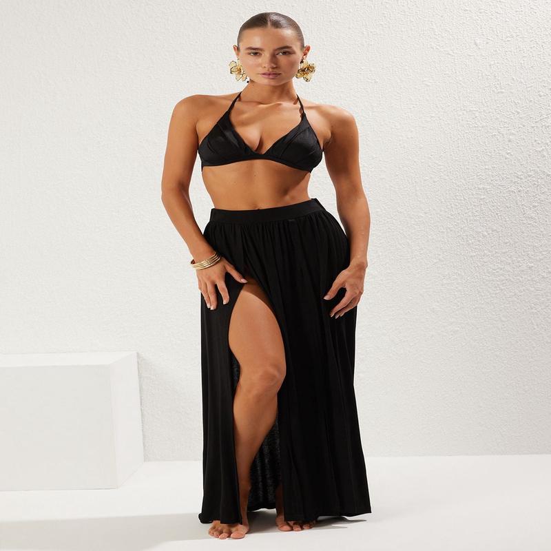 Women's Plain Maxi A-Line Skirt