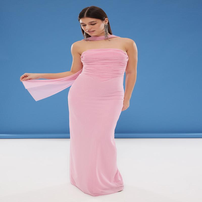 Women's Rosa Plain Maxi Sleeveless Graduation / Prom Slim Evening & Prom Dress