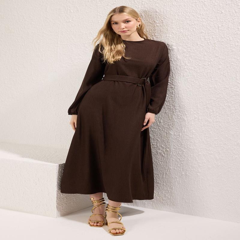 Modest Women's Straight Long Long Casual/daily Relaxed Hijab Dress