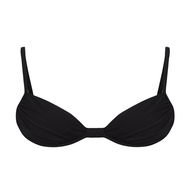Women's Black Plain Removable Cup Bikini Top