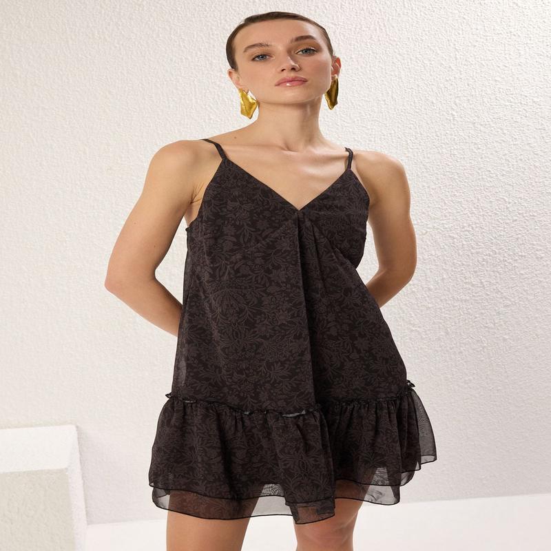 Women's Geblmt Mini Spaghetti Strap Casual Regular Dress