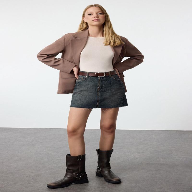 Women's Straight Mini A-Line Skirt