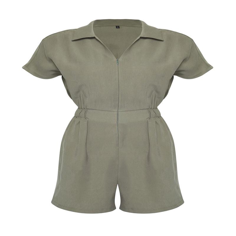 Women's Plain Short Casual Regular Jumpsuit