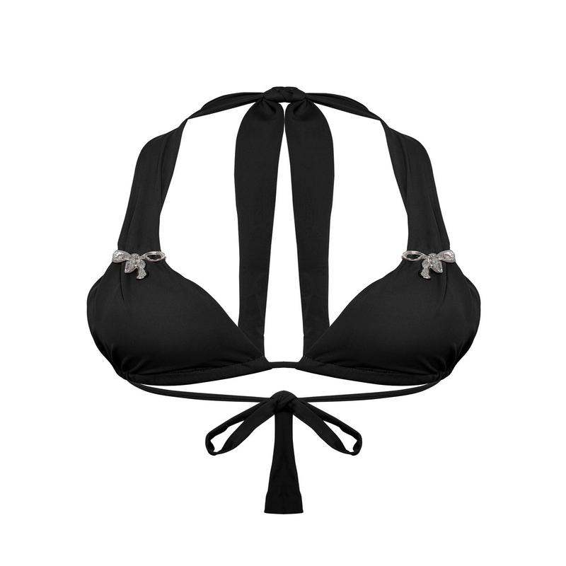 Women's Black Straight Disposal Container Bikini Top