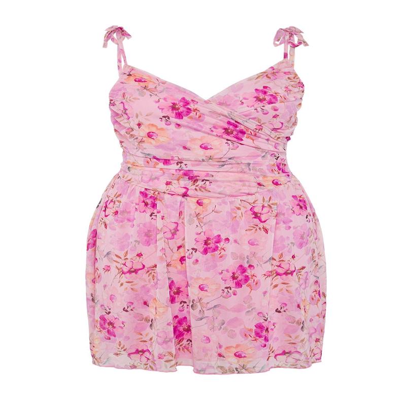 Curve Women's Flowering Mini Hanging Casual/daily Relaxed Plus Size Dress