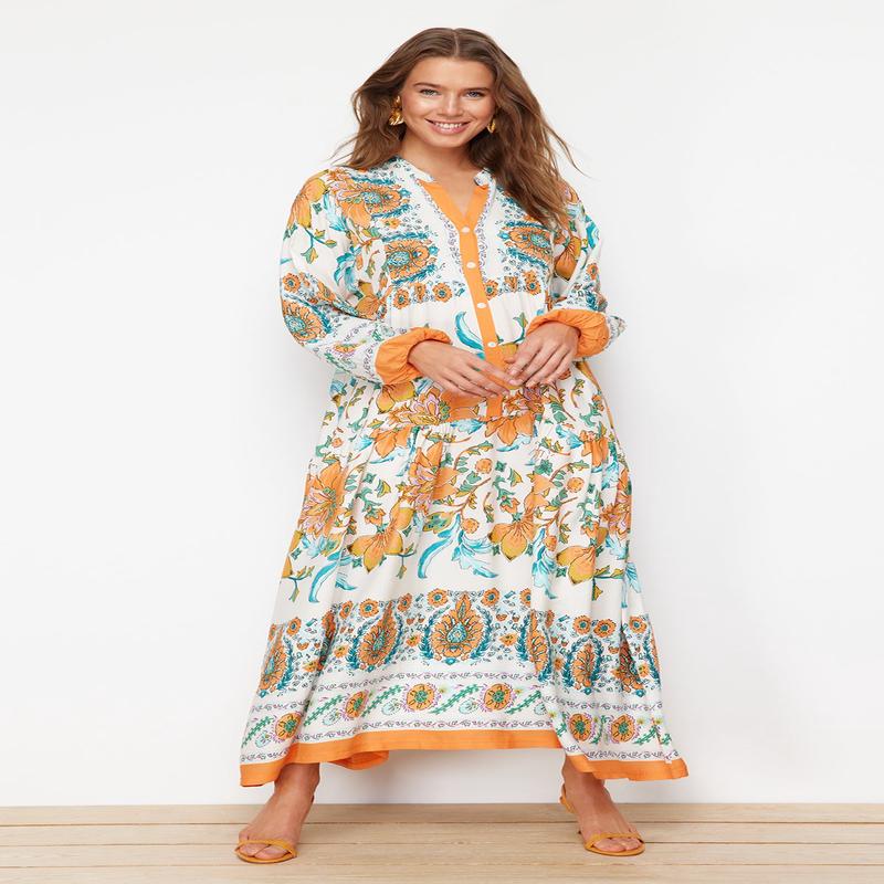 Modest Women's Floral Maxi Long Casual Relaxed Modest Fashion Dresses