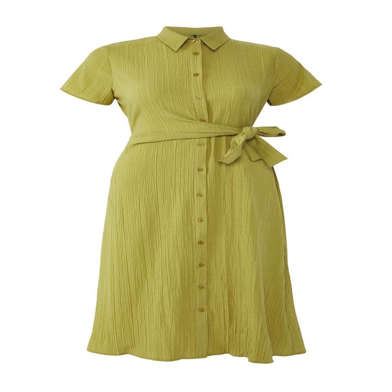 Curve Women's Straight Midi Long Casual/daily Relaxed Plus Size Dress