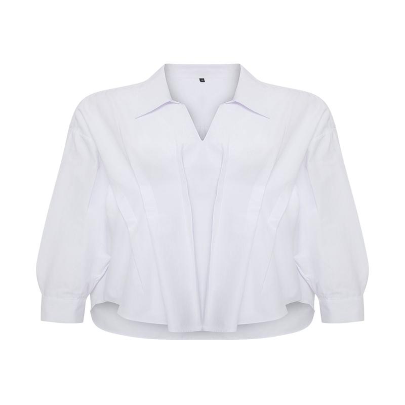 Women's Plain Long Fitted Blouse