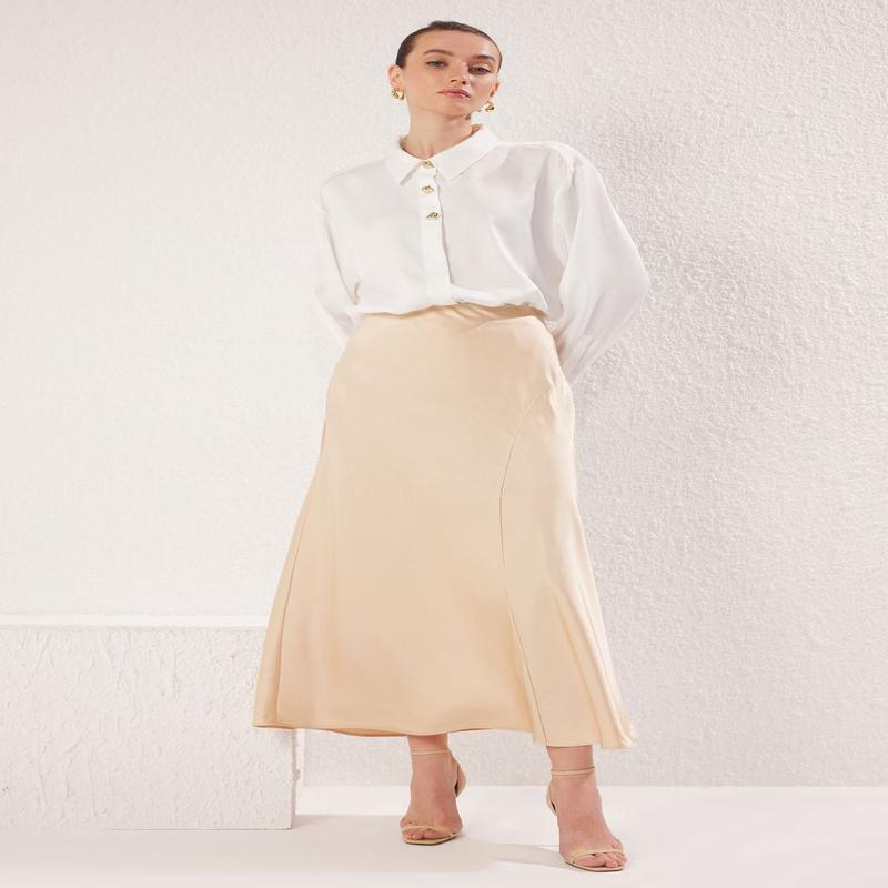 Modest Women's Plain Maxi A-Line Modest Skirts