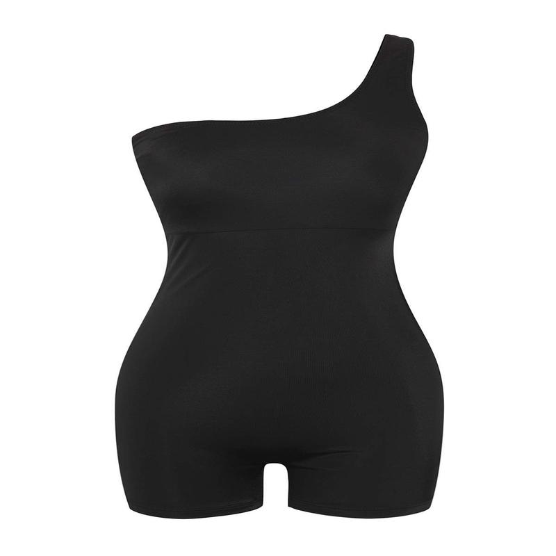 Women's Black Straight Disposal Container Swimsuit