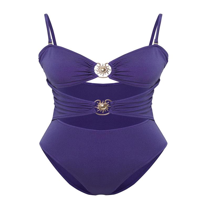 Women's Blue Straight Disposal Container Swimsuit