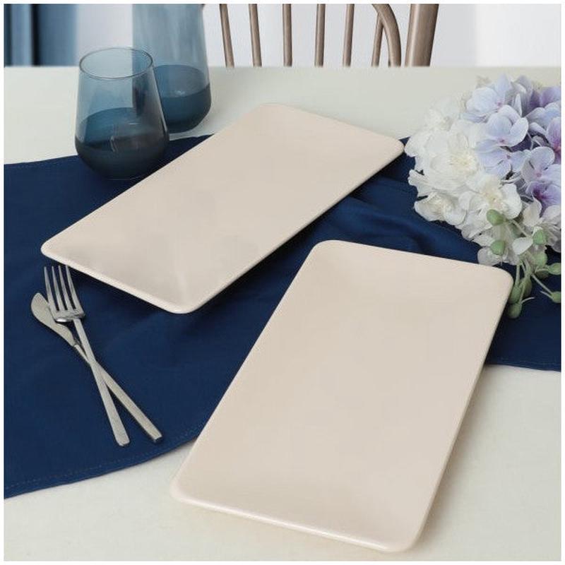 Keramika Cream Siera Boat Plate 33 Cm 2 Pieces 030