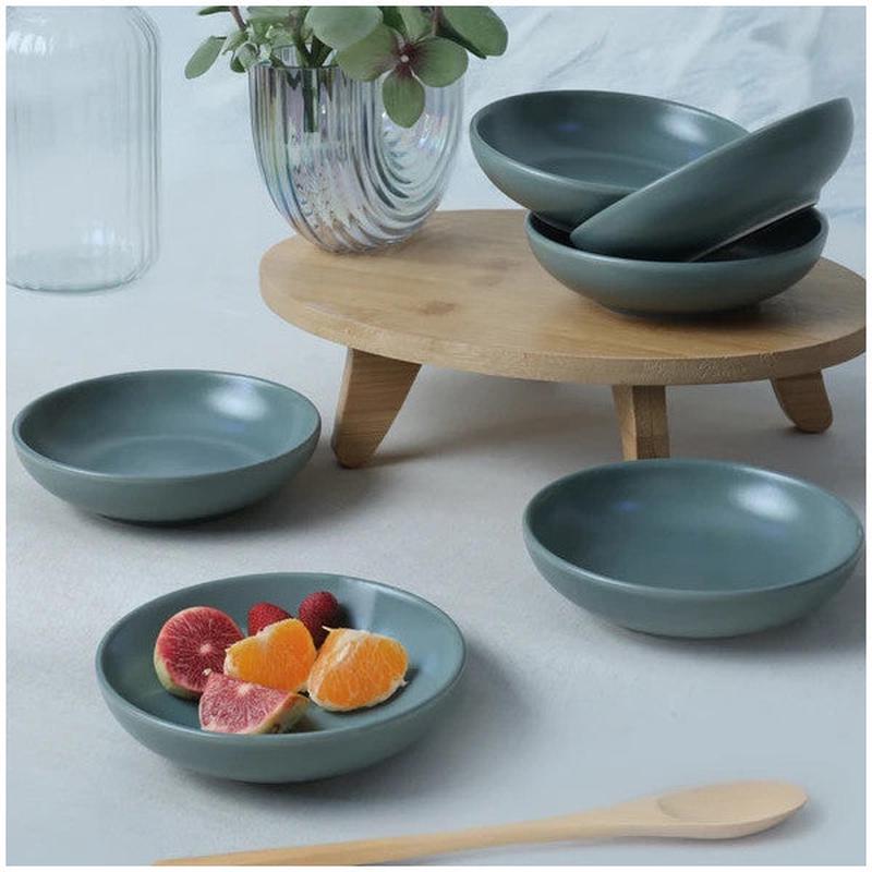 Keramika Matte Green Ring Snack/sauce Bowl 13 Cm 6 Pieces 322
