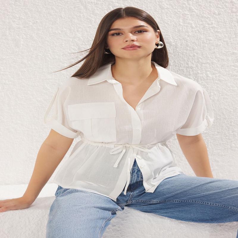 Women's Plain Short Regular Shirt