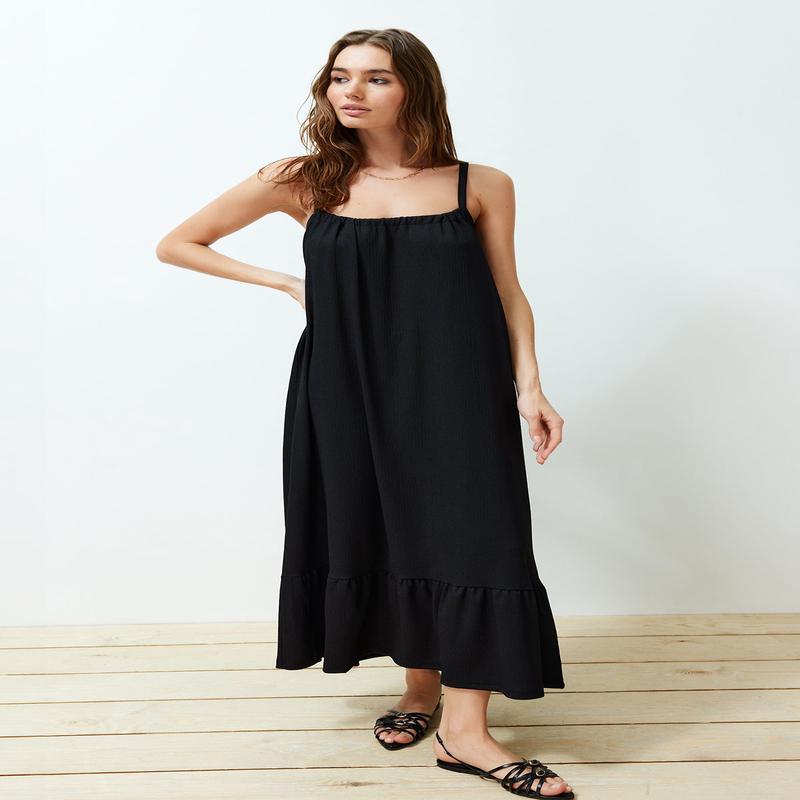 Women's Plain Maxi Suspended Casual Relaxed Dress