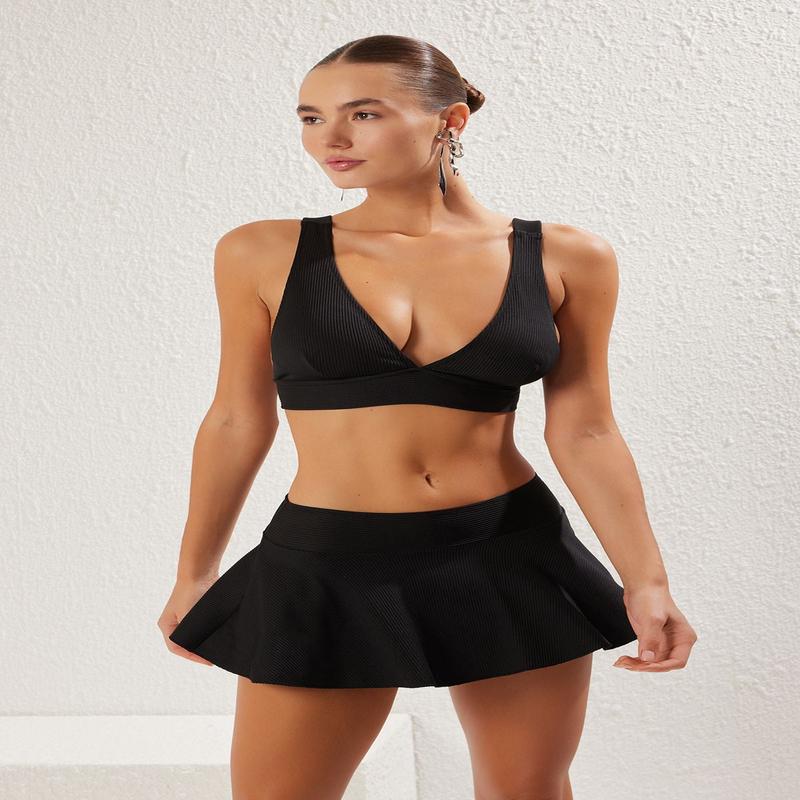 Women's Black Plain Bikini Bottom