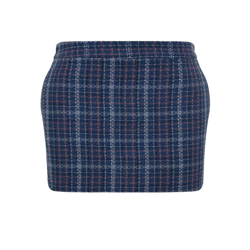 Curve Women's Plaid Mini Pencil skirt Plus Size Skirt