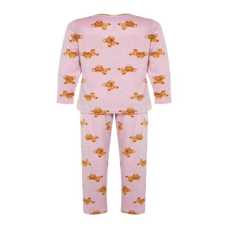 Women's PINK Animal Long Sleeve Lounge/Home Regular Pajama Set