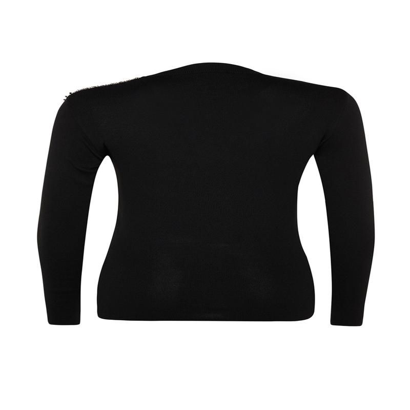 Curve Women's Plain Long sleeve Fitted Plus Size Blouse