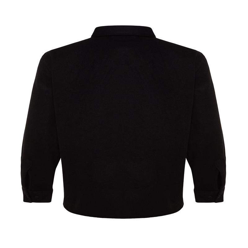 MAN Men's black Straight Long Sleeve Regular Shirts