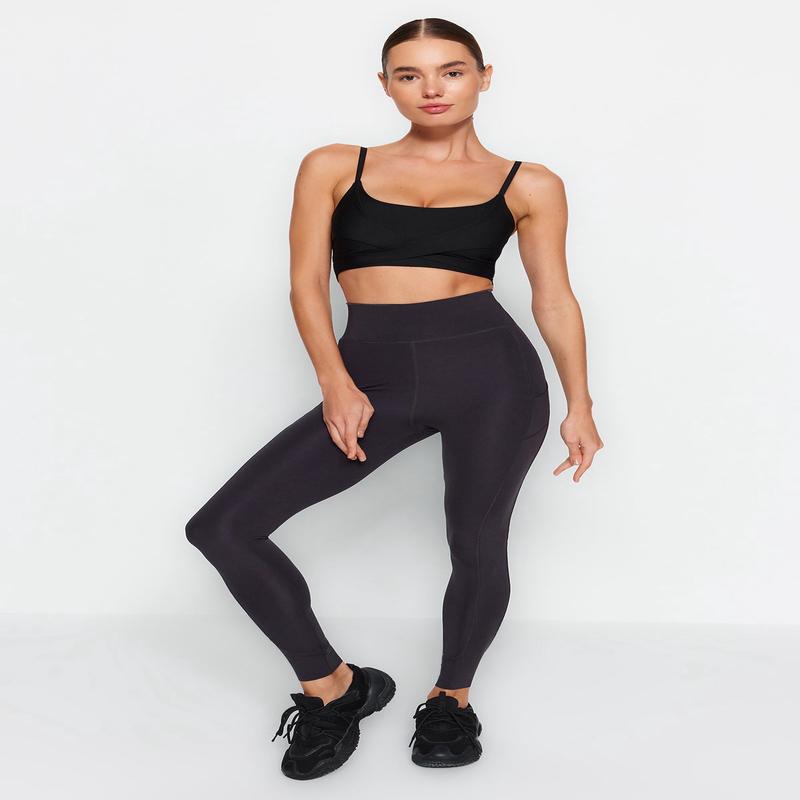 Women's Black Straight Full Size High Waist Sport Leggings