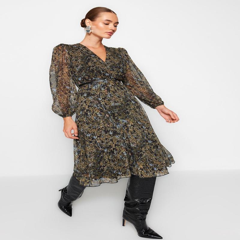Women's Floral Midi Long sleeve Casual Regular fit Dress