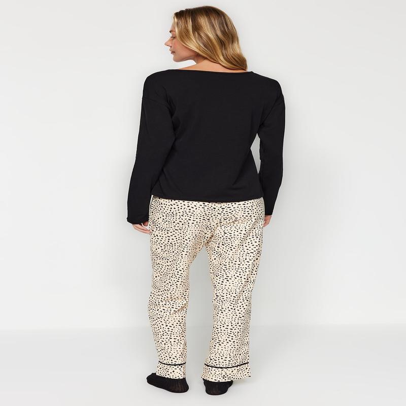 Women's Multicolor Animal Long Sleeve Homewear Regular Pajamas Set