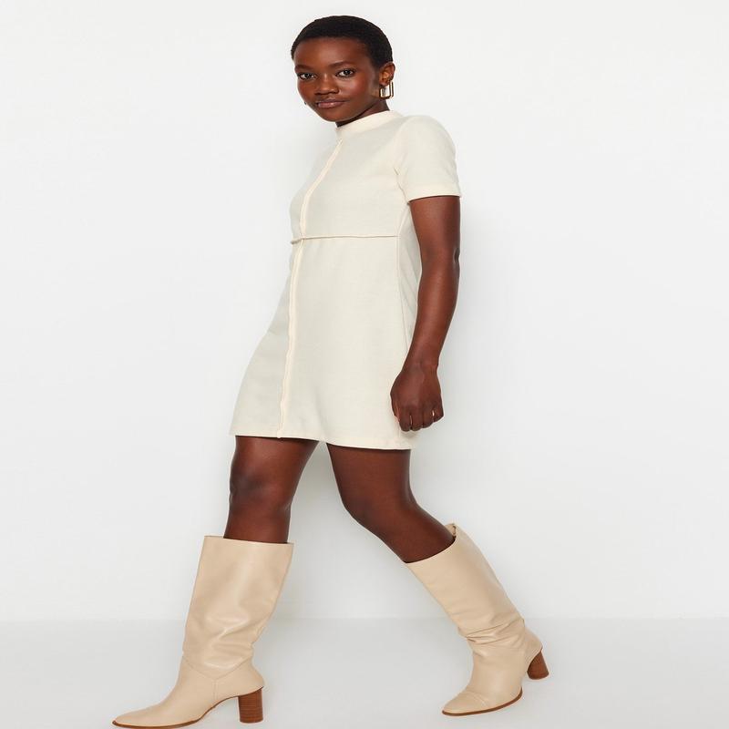 Women's Plain Mini Short Sleeve Business Regular Fit Dress