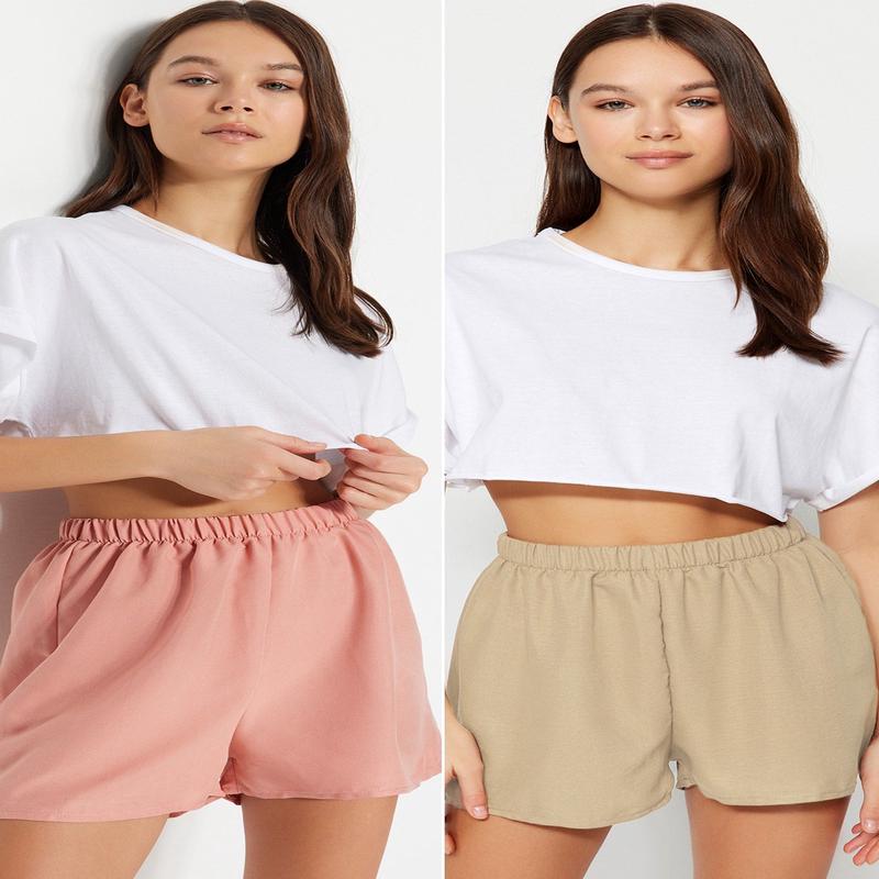 Women's Multicolor Plain Regular fit Normal Waist Shorts