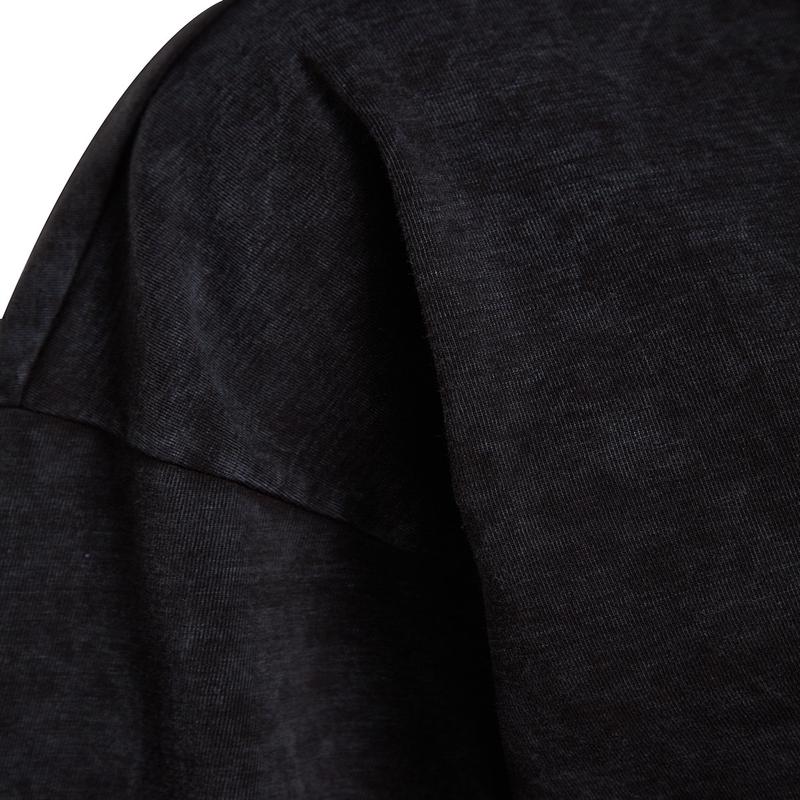 Women's Black Plain Long Sleeve Relaxed Fit T-Shirt