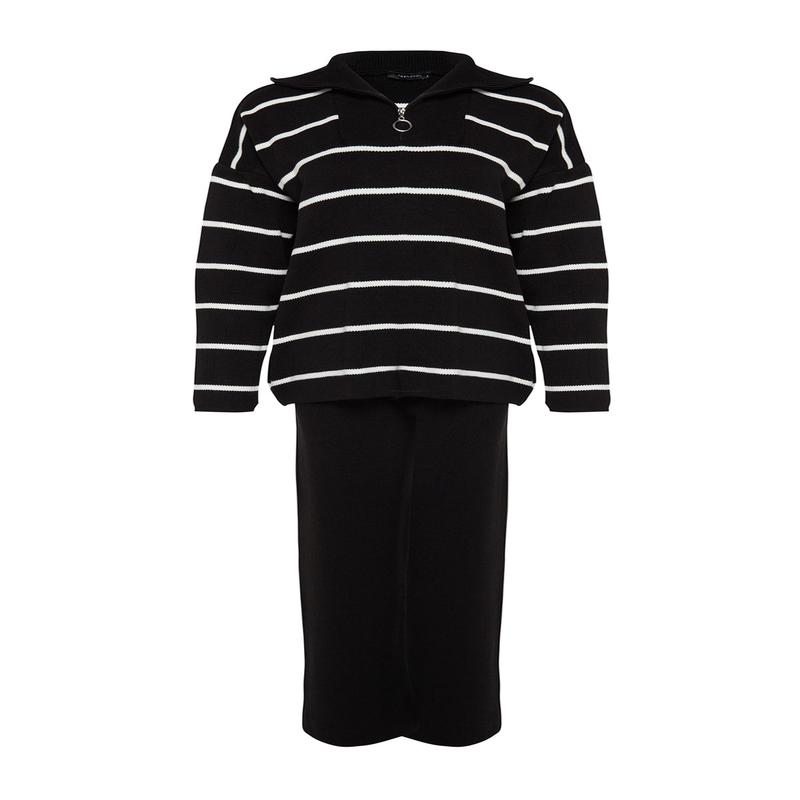 Women's Striped Long sleeve Casual Oversize Two-Piece Set