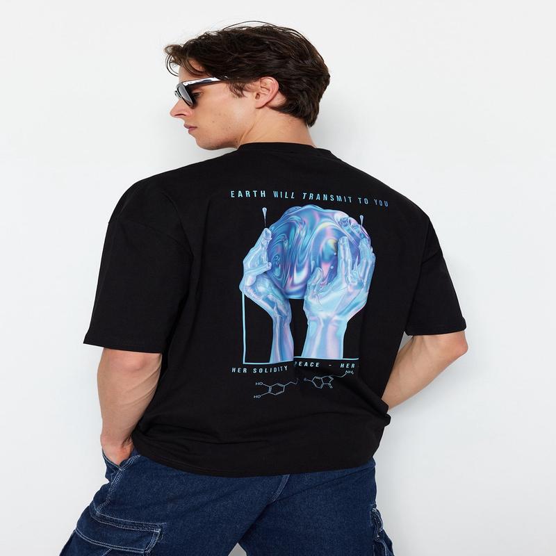 Man Men's Graphic Short Sleeve Oversize T-Shirt