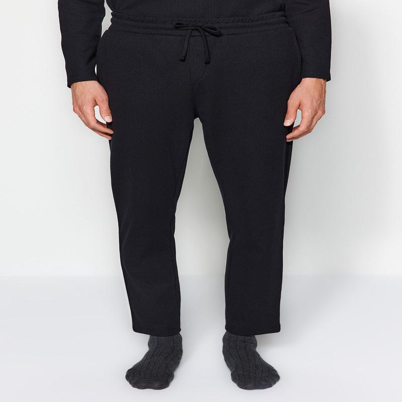 Man Men's Plain Long Sleeve Homewear Regular Fit Pajama Set